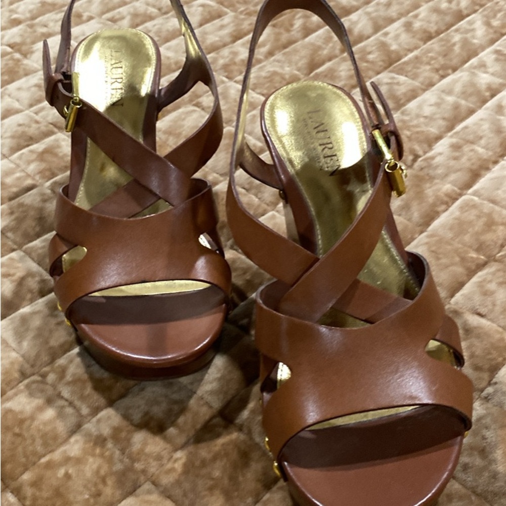 Polo by Ralph Lauren Brown Platform Sandals